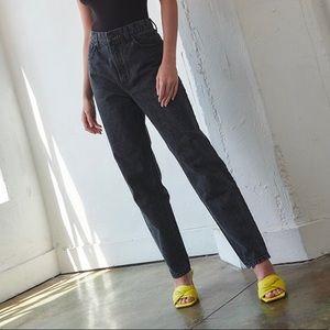STUDIO SUNDAY WASHED BLACK WIDE LEG JEANS